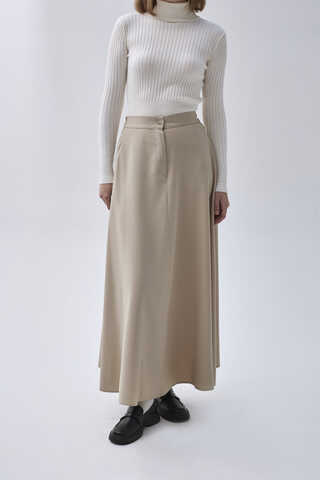 A-Line Long Skirt Light Mink - 1