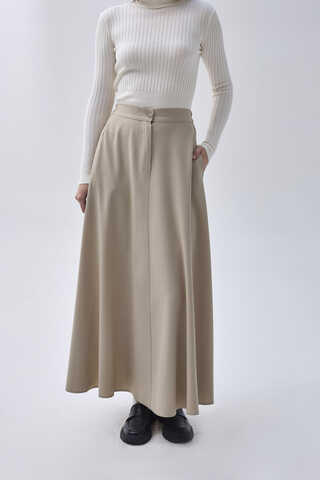 A-Line Long Skirt Light Mink - 3