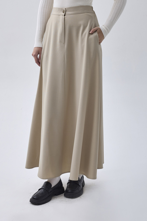 A-Line Long Skirt Light Mink - 2