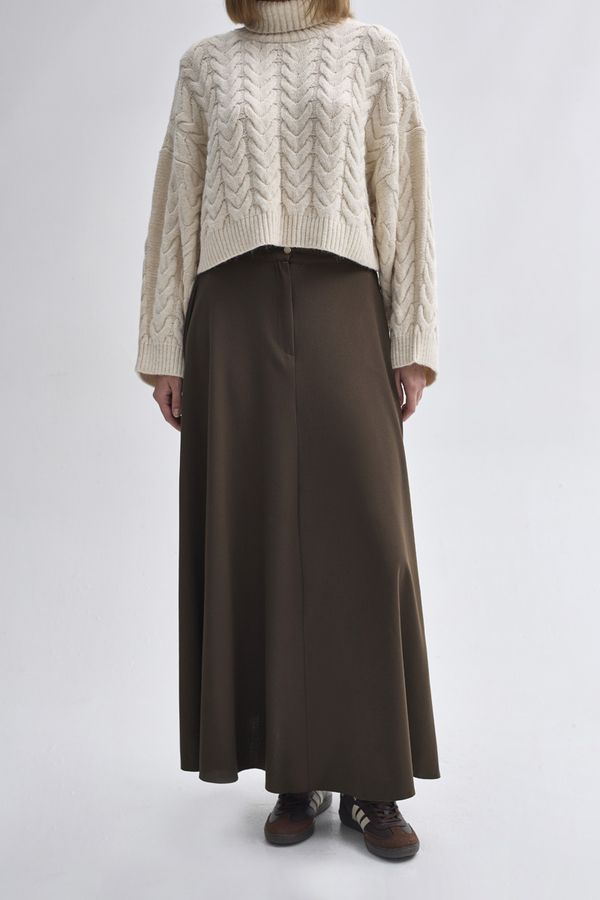 A-Line Skirt Brown - 2