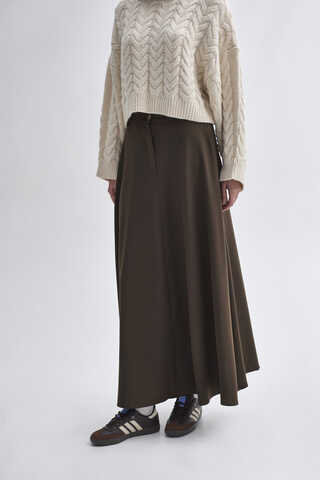 A-Line Skirt Brown - 4