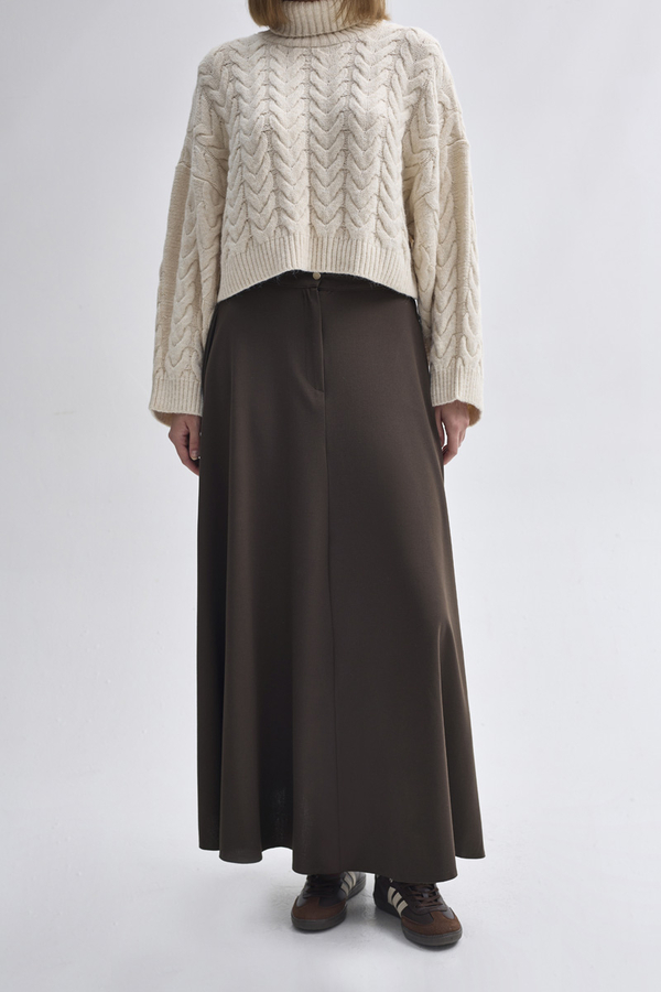A-Line Skirt Dark Brown - 4