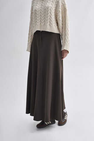 A-Line Skirt Dark Brown - 5