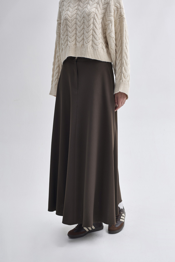A-Line Skirt Dark Brown - 5