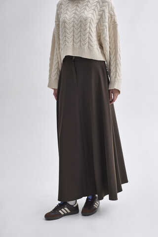 A-Line Skirt Dark Brown - 6