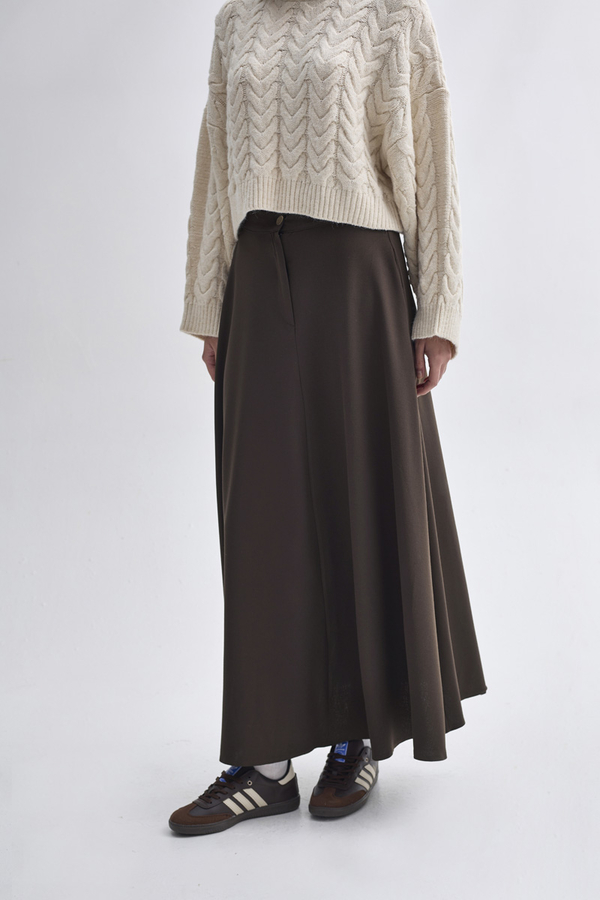 A-Line Skirt Dark Brown - 6