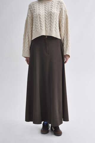 A-Line Skirt Dark Brown - 7