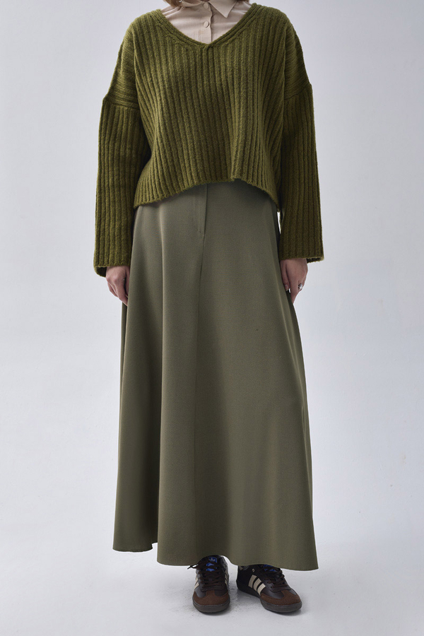A-Line Skirt Khaki - 8