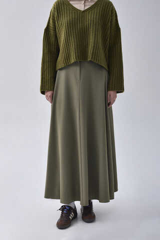 A-Line Skirt Khaki - 9