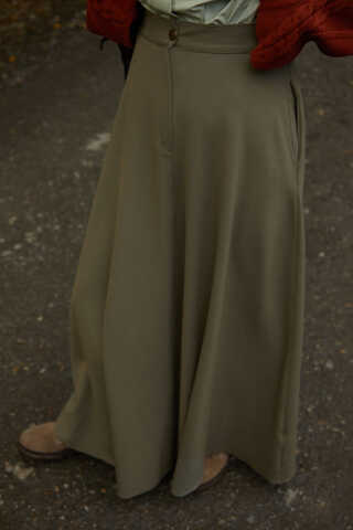 A-Line Skirt Khaki - 3