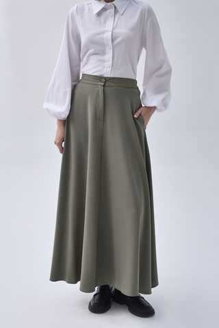 A-Line Skirt Sage Green (1)