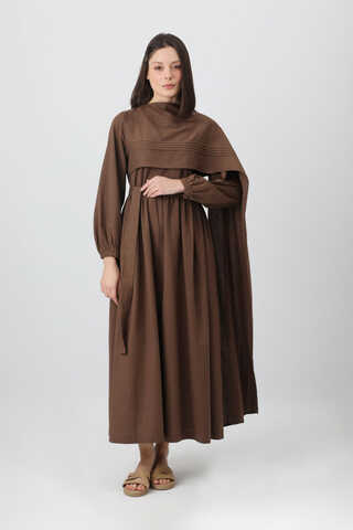 Ahuse Elbise Kahverengi - 5