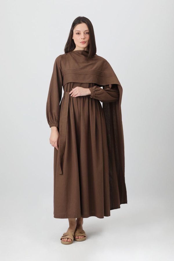 Ahuse Elbise Kahverengi - 5