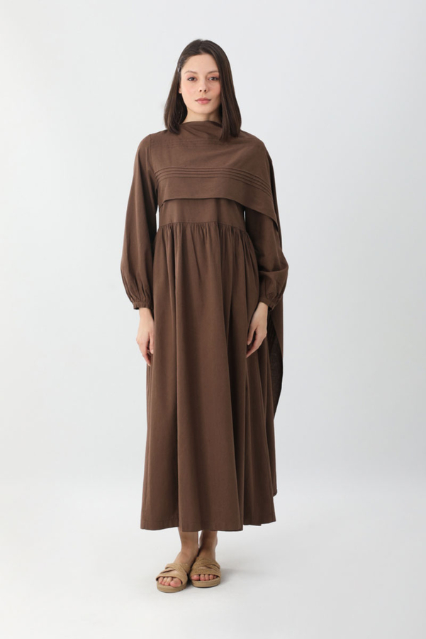 Ahuse Elbise Kahverengi - 3