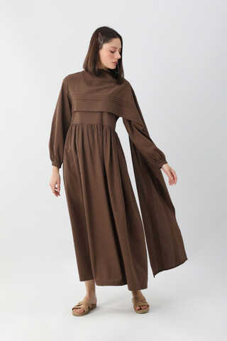 Ahuse Elbise Kahverengi - 4
