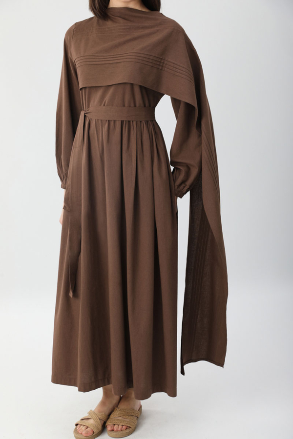 Ahuse Elbise Kahverengi - 6