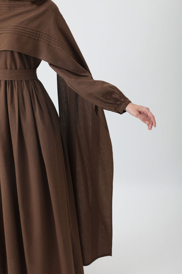 Ahuse Elbise Kahverengi - 8