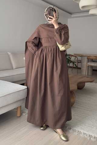 Ahuse Elbise Kahverengi - 1