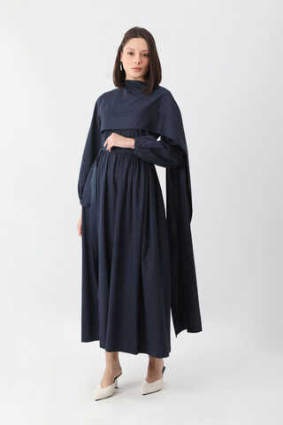 Ahuse Elbise Lacivert - 5