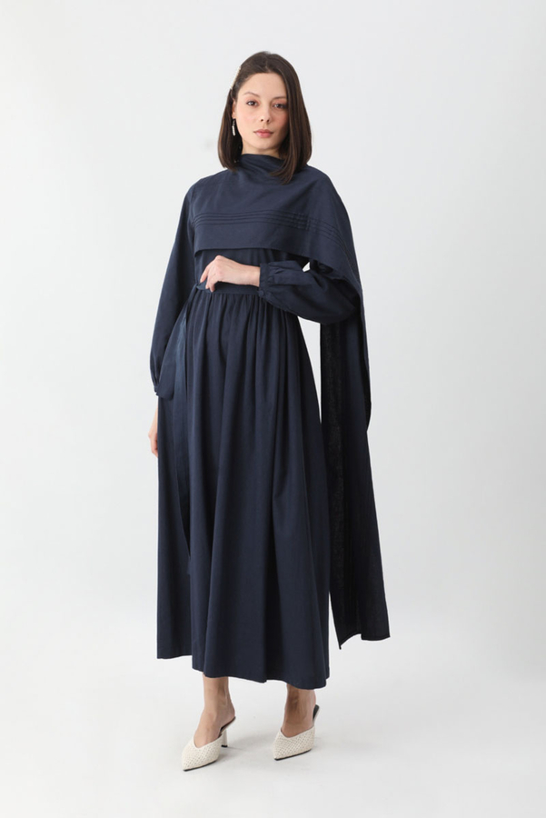 Ahuse Elbise Lacivert - 5