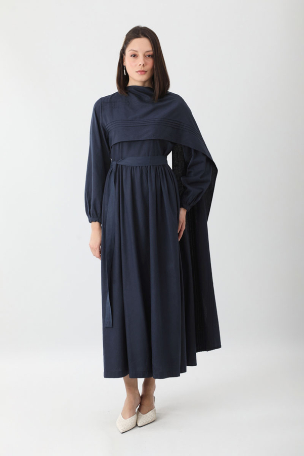 Ahuse Elbise Lacivert - 6