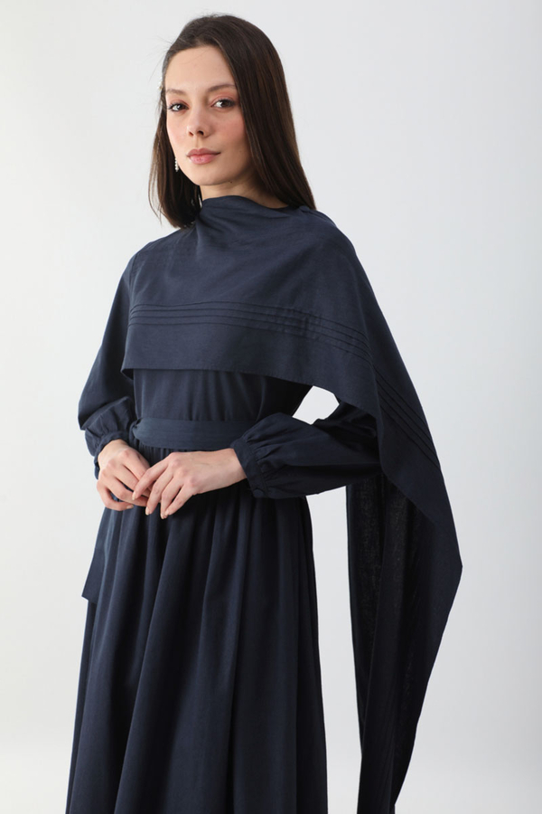 Ahuse Elbise Lacivert - 9