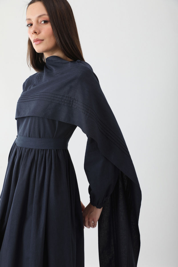 Ahuse Elbise Lacivert - 11