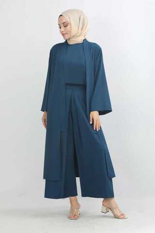 Aisha Üçlü Takım İndigo - 3