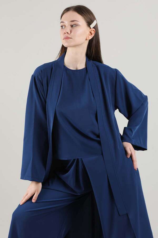 Aisha Üçlü Takım Saks Mavisi - 4