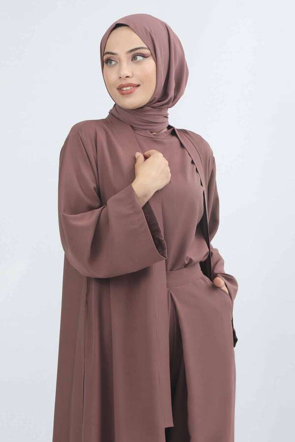 Aisha Üçlü Takım Soft Gül Kurusu - 4