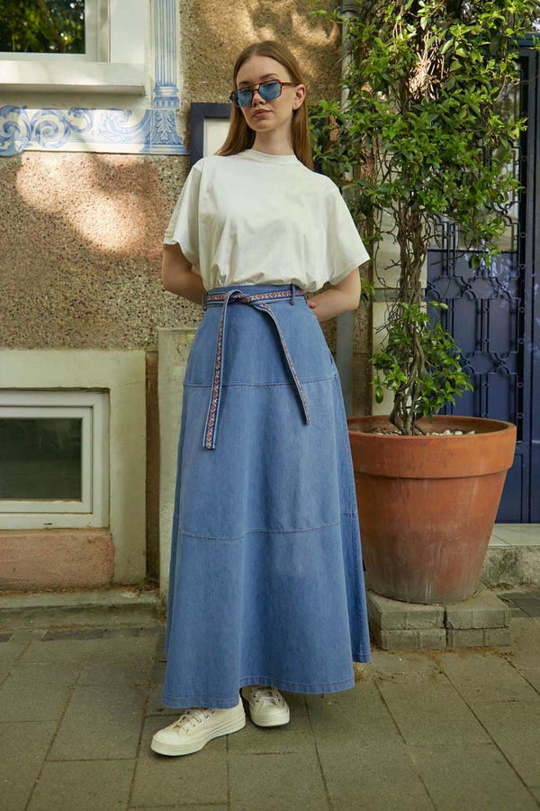 Akel Denim Etek Açık Mavi - 10