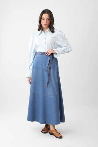 Akel Denim Etek Açık Mavi - 12