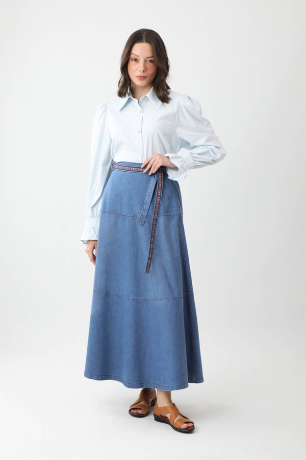 Akel Denim Etek Açık Mavi - 12