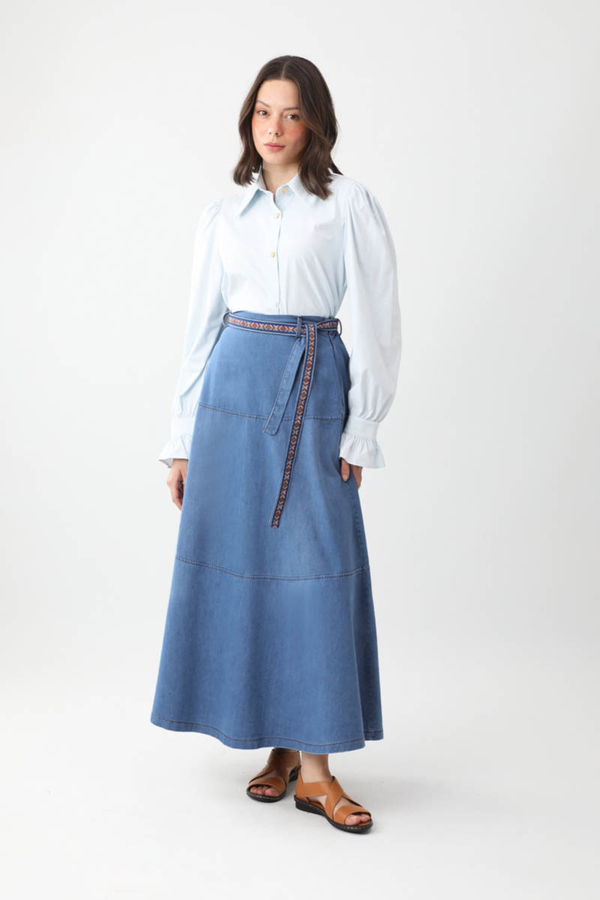 Akel Denim Etek Açık Mavi - 13