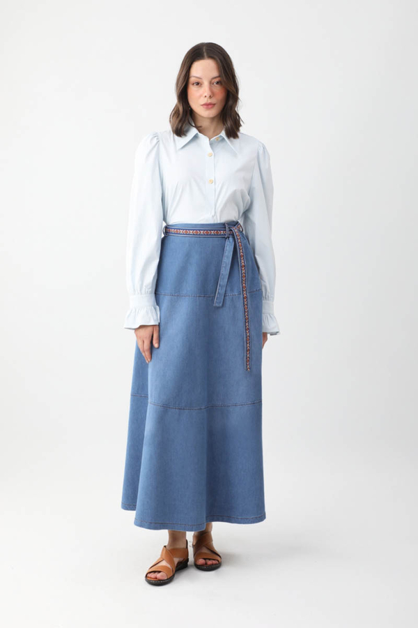 Akel Denim Etek Açık Mavi - 16