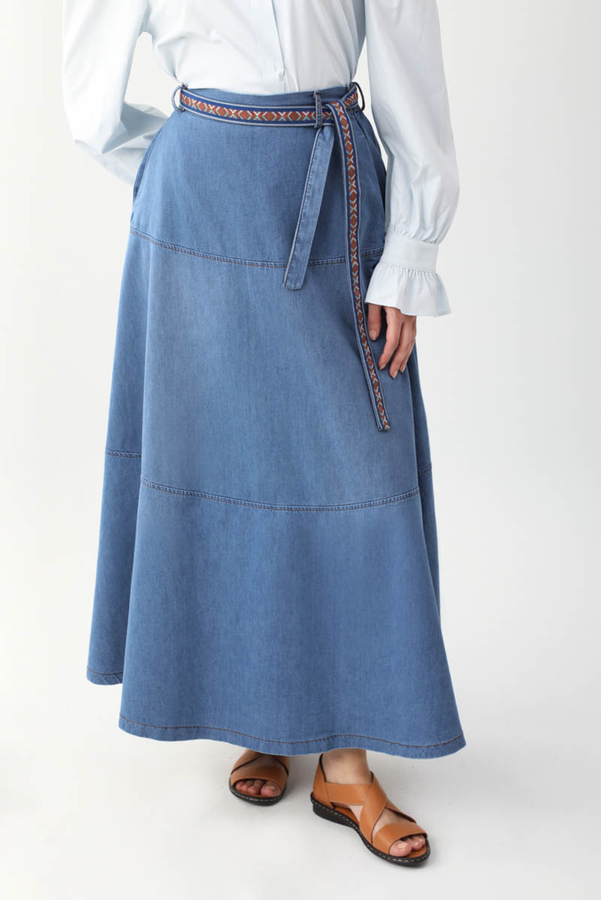 Akel Denim Etek Açık Mavi - 17