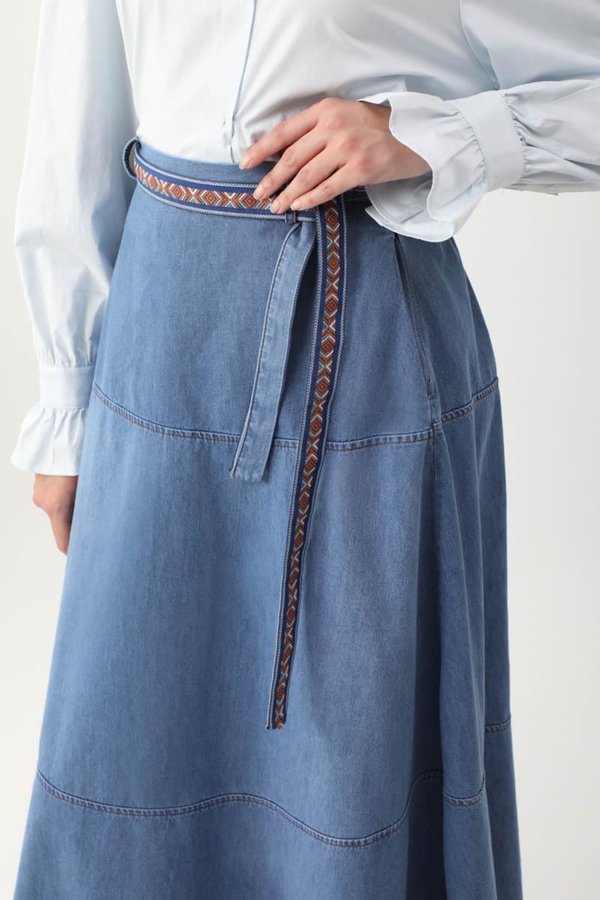 Akel Denim Etek Açık Mavi - 15