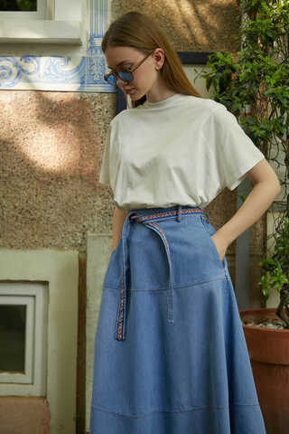 Akel Denim Etek Açık Mavi - 6