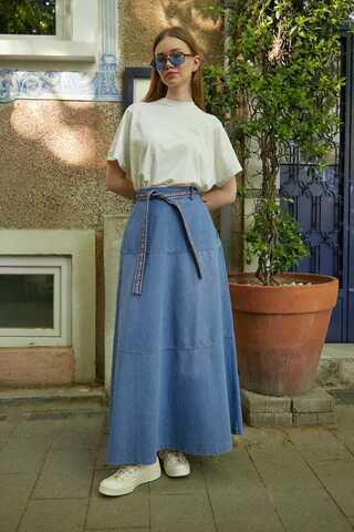 Akel Denim Etek Açık Mavi - 10