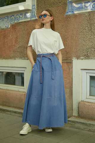 Akel Denim Etek Açık Mavi - 1