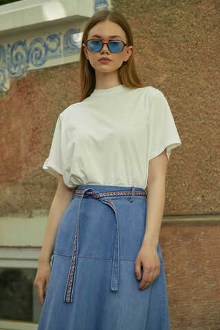 Akel Denim Etek Açık Mavi - 9