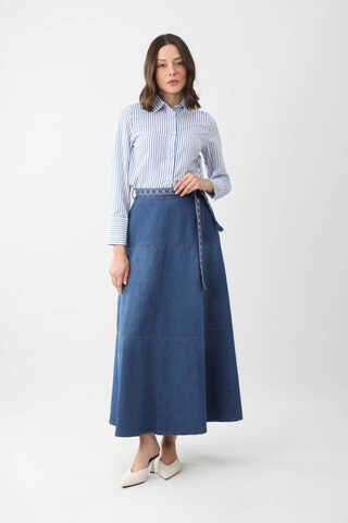 Akel Denim Etek Koyu Mavi - 6