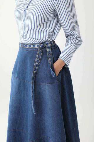 Akel Denim Etek Koyu Mavi - 2