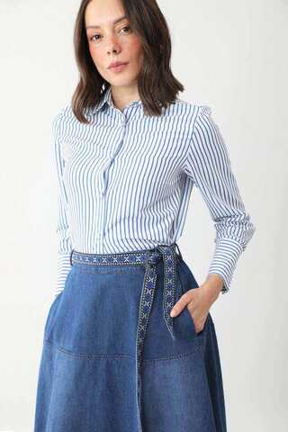 Akel Denim Etek Koyu Mavi - 5