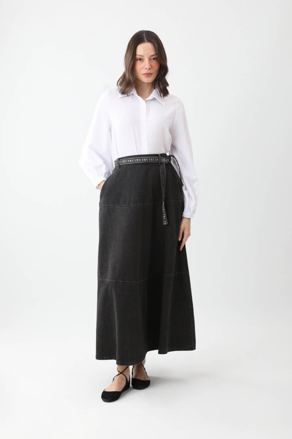 Akel Denim Etek Siyah - 12