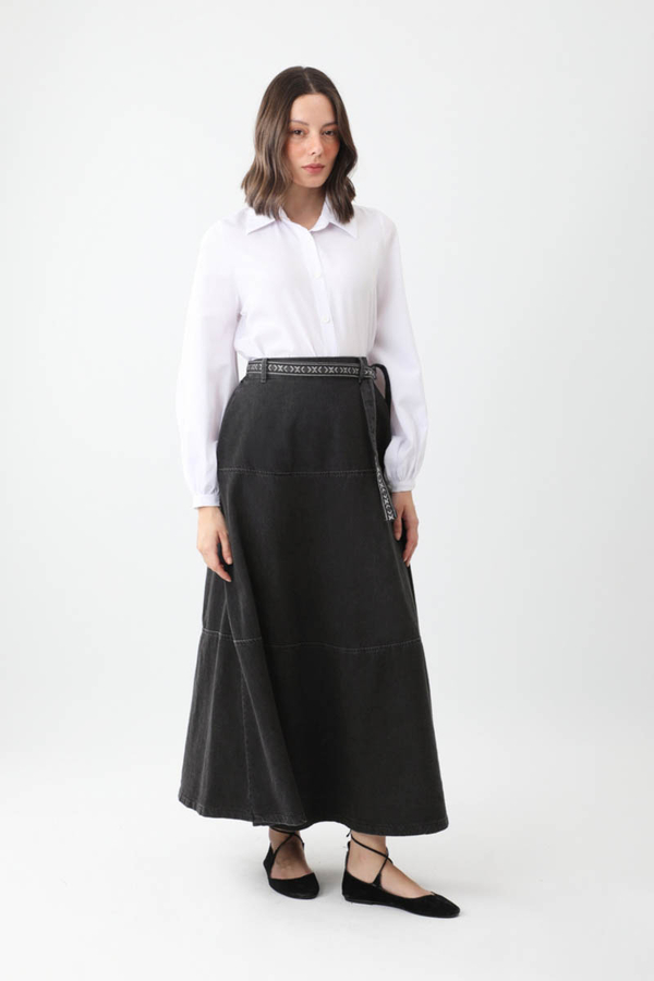 Akel Denim Etek Siyah - 14