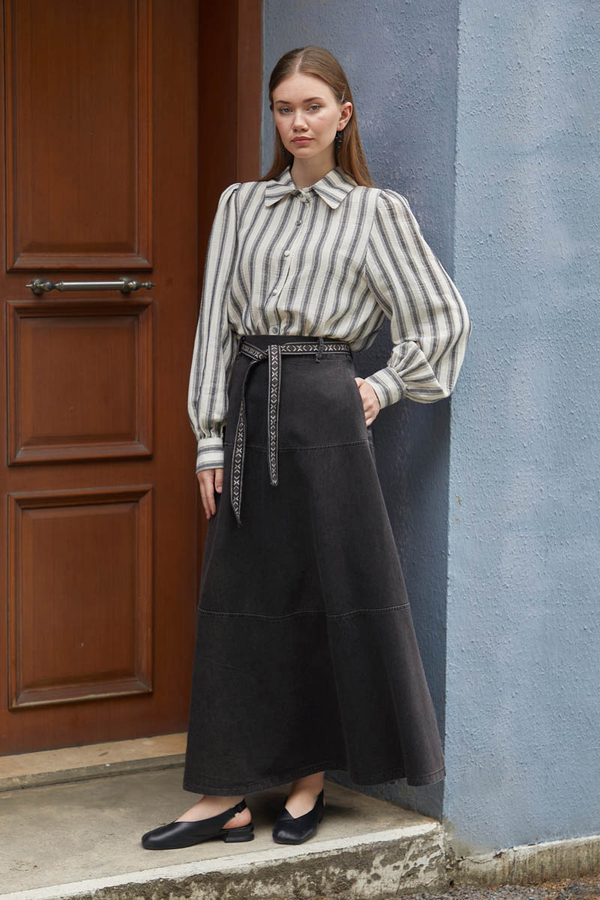 Akel Denim Etek Siyah - 5