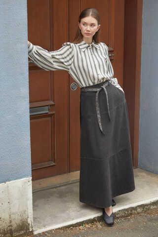 Akel Denim Etek Siyah - 2