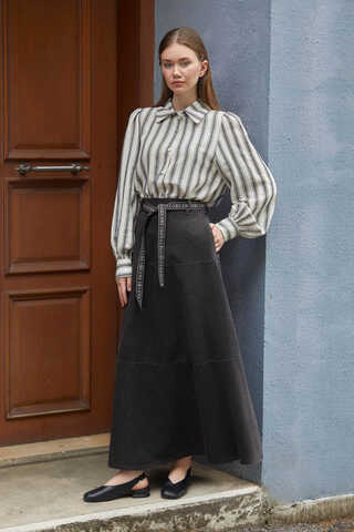 Akel Denim Etek Siyah - 5