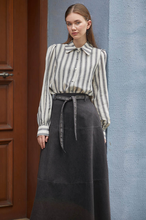 Akel Denim Etek Siyah - 8